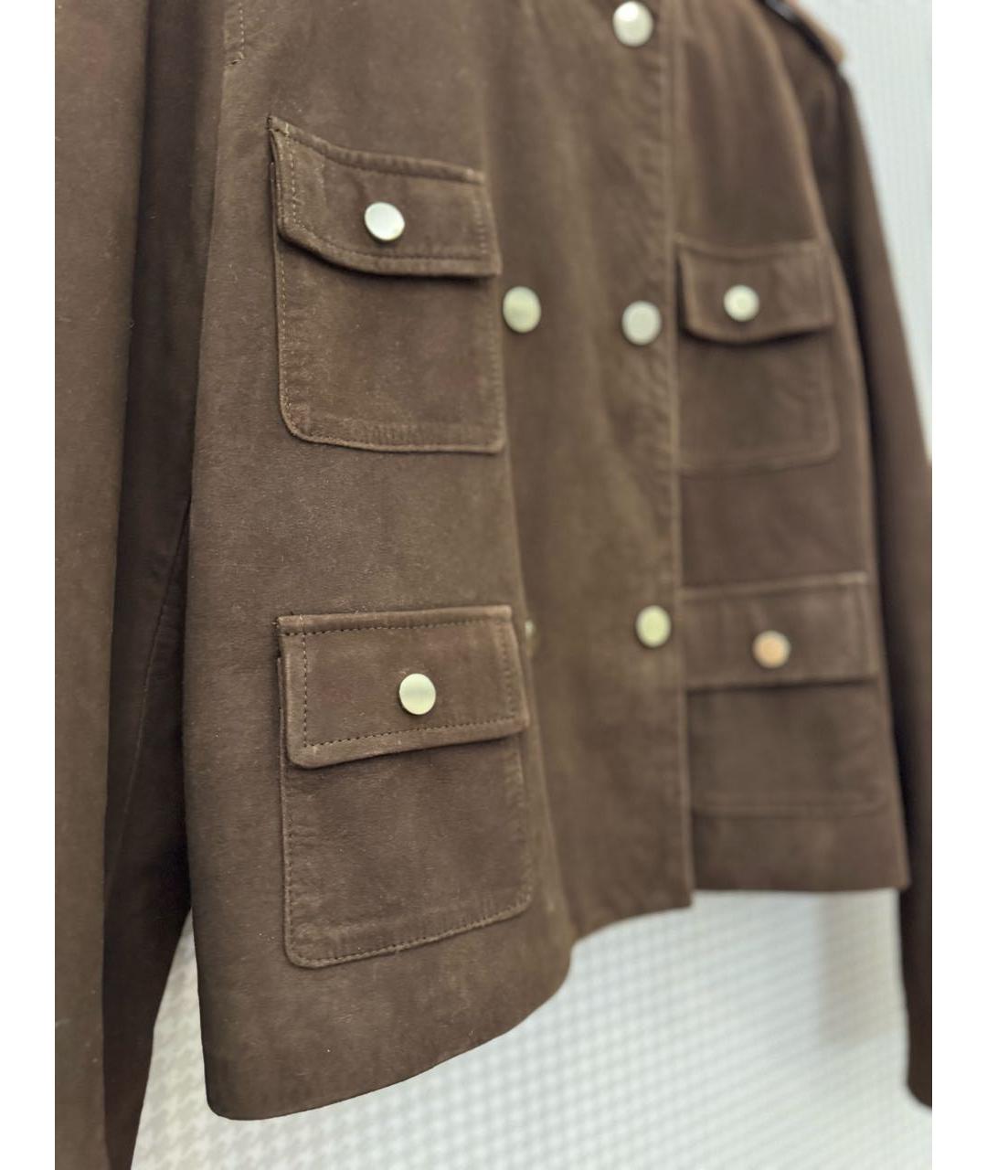 SEMICOUTURE Коричневая замшевая куртка, фото 4