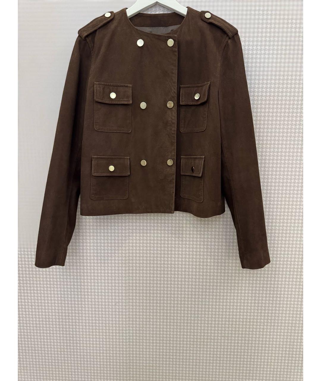 SEMICOUTURE Коричневая замшевая куртка, фото 6