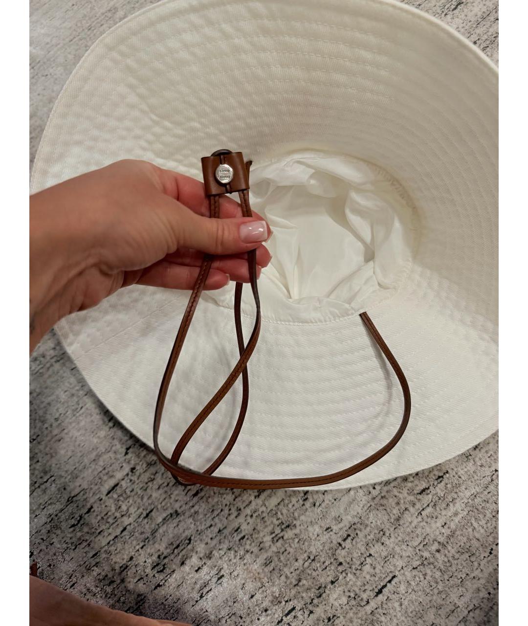 MIU MIU Белая хлопковая шляпа, фото 7