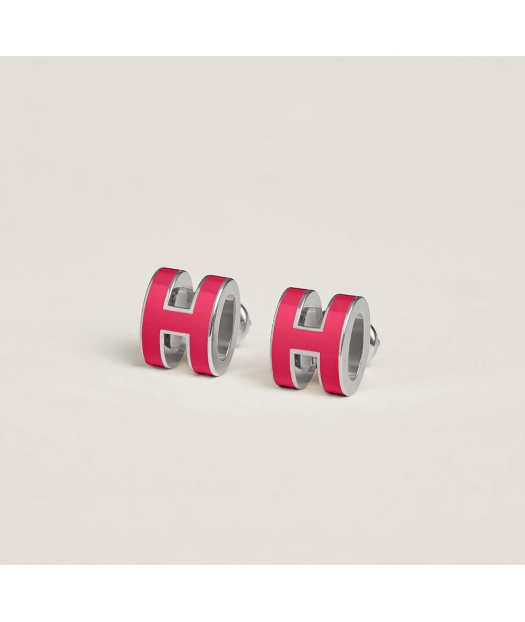 HERMES Розовые металлические серьги, фото 1