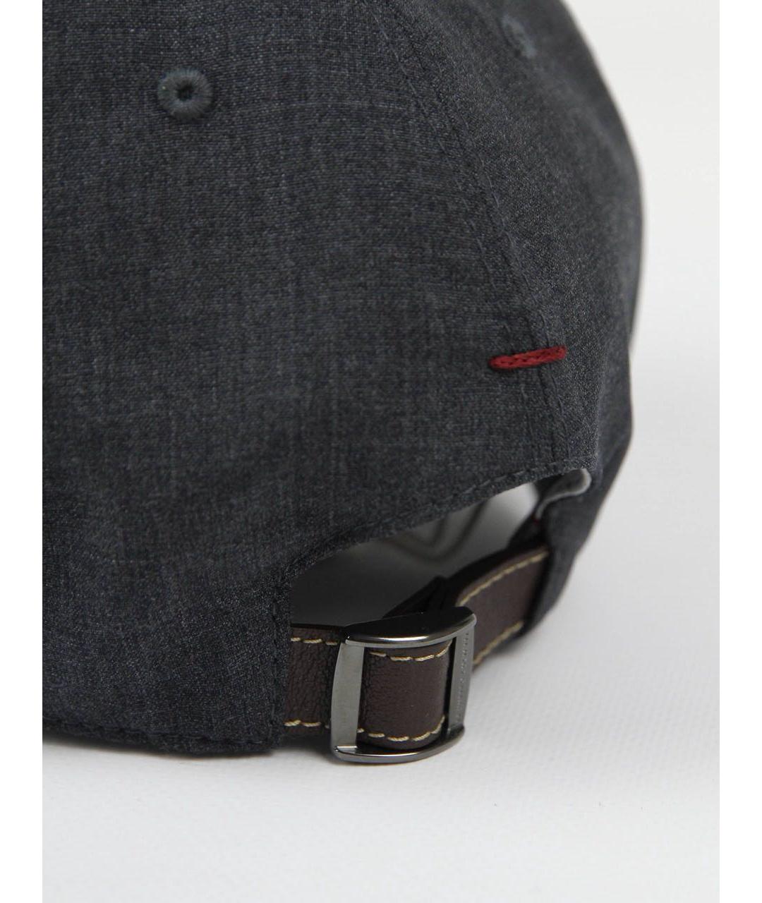 BRUNELLO CUCINELLI Антрацитовая шерстяная кепка/бейсболка, фото 4