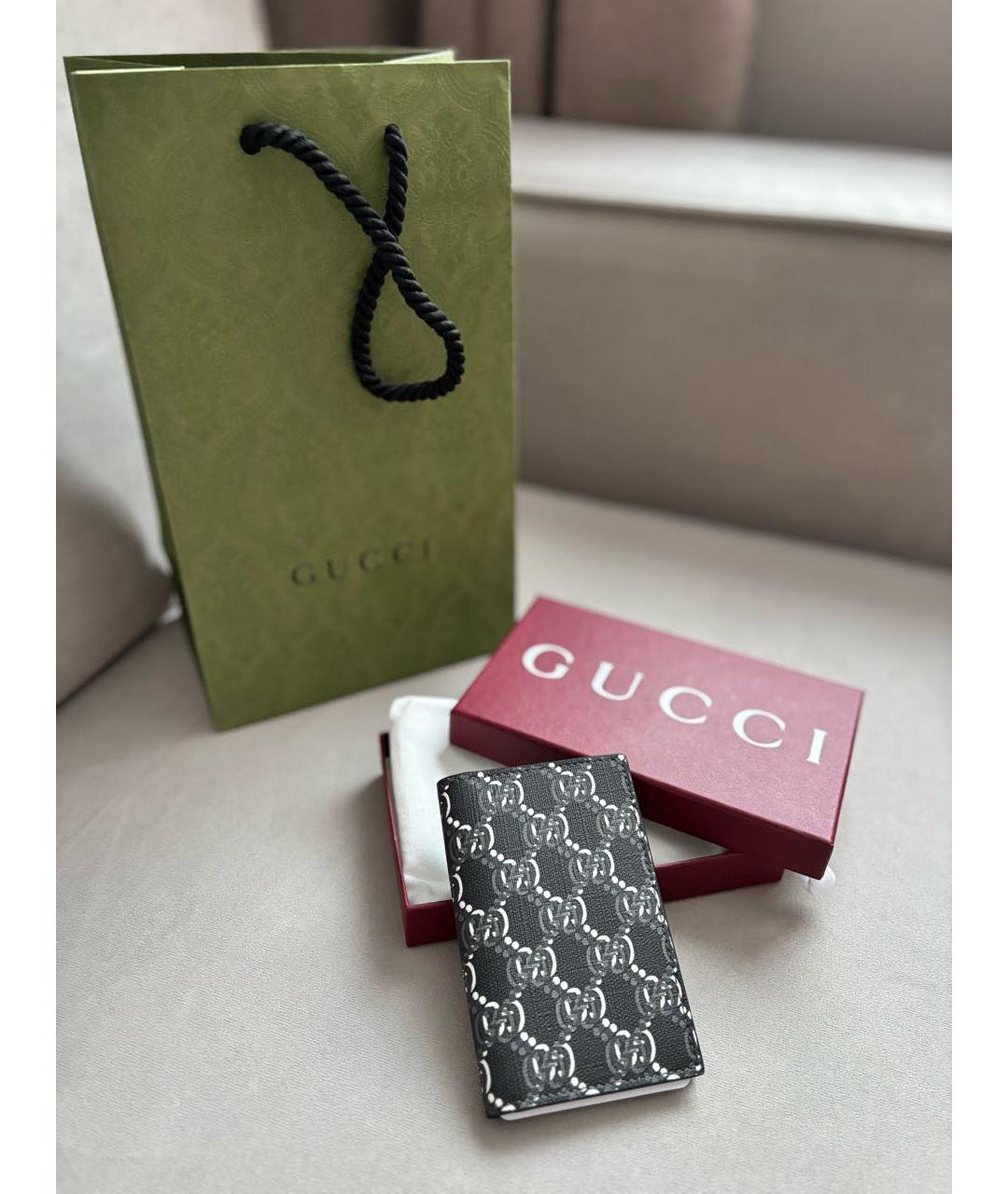 GUCCI Черный кожаный кардхолдер, фото 2