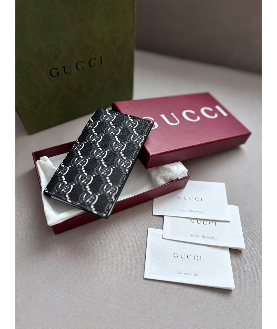 GUCCI Черный кожаный кардхолдер, фото 5