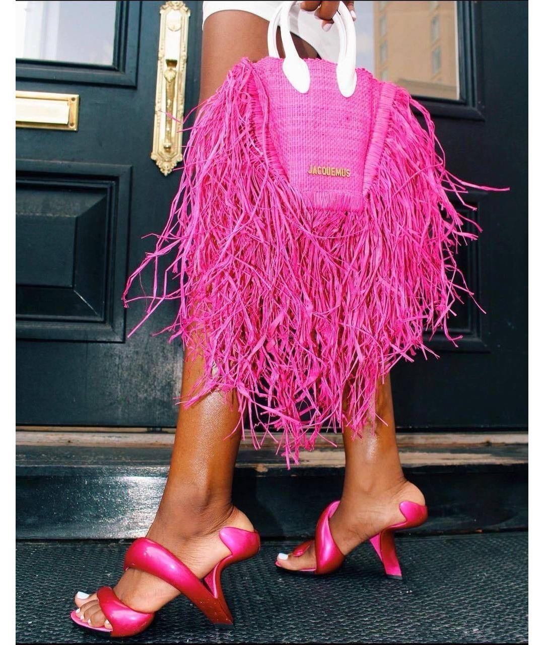 JACQUEMUS Фуксия пляжная сумка, фото 3