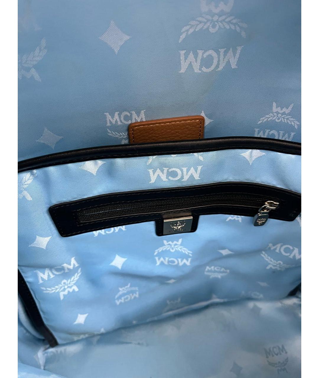 MCM Синий кожаный рюкзак, фото 3