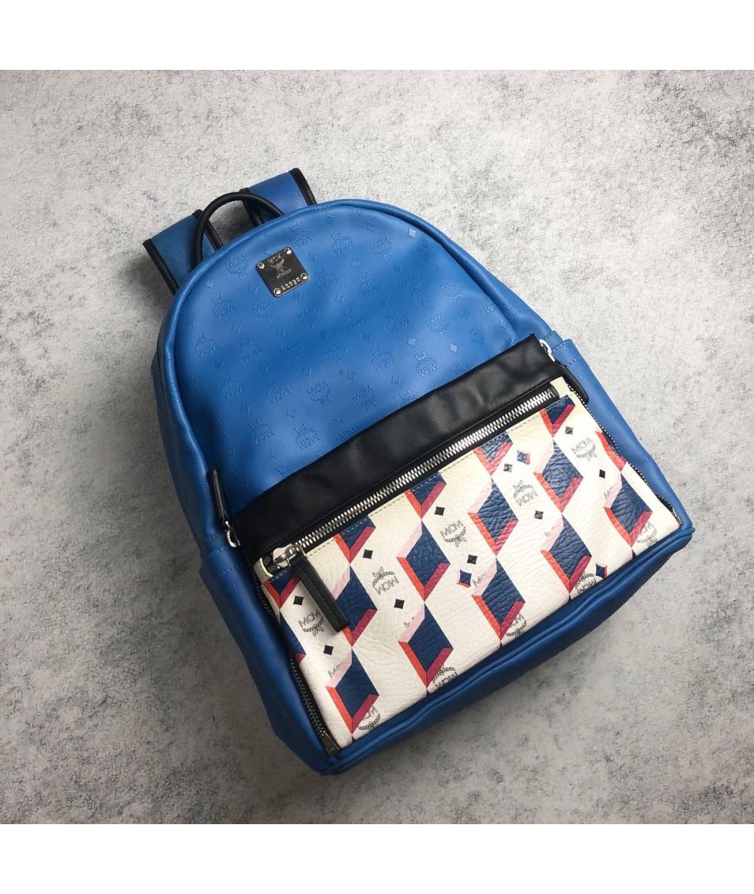 MCM Синий кожаный рюкзак, фото 4