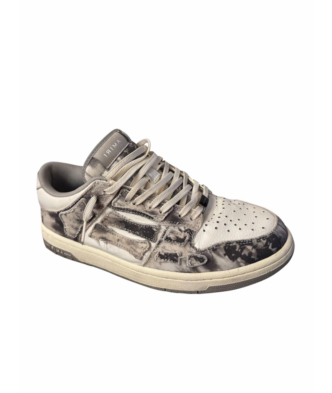 AMIRI Белые кожаные низкие кроссовки / кеды, фото 1