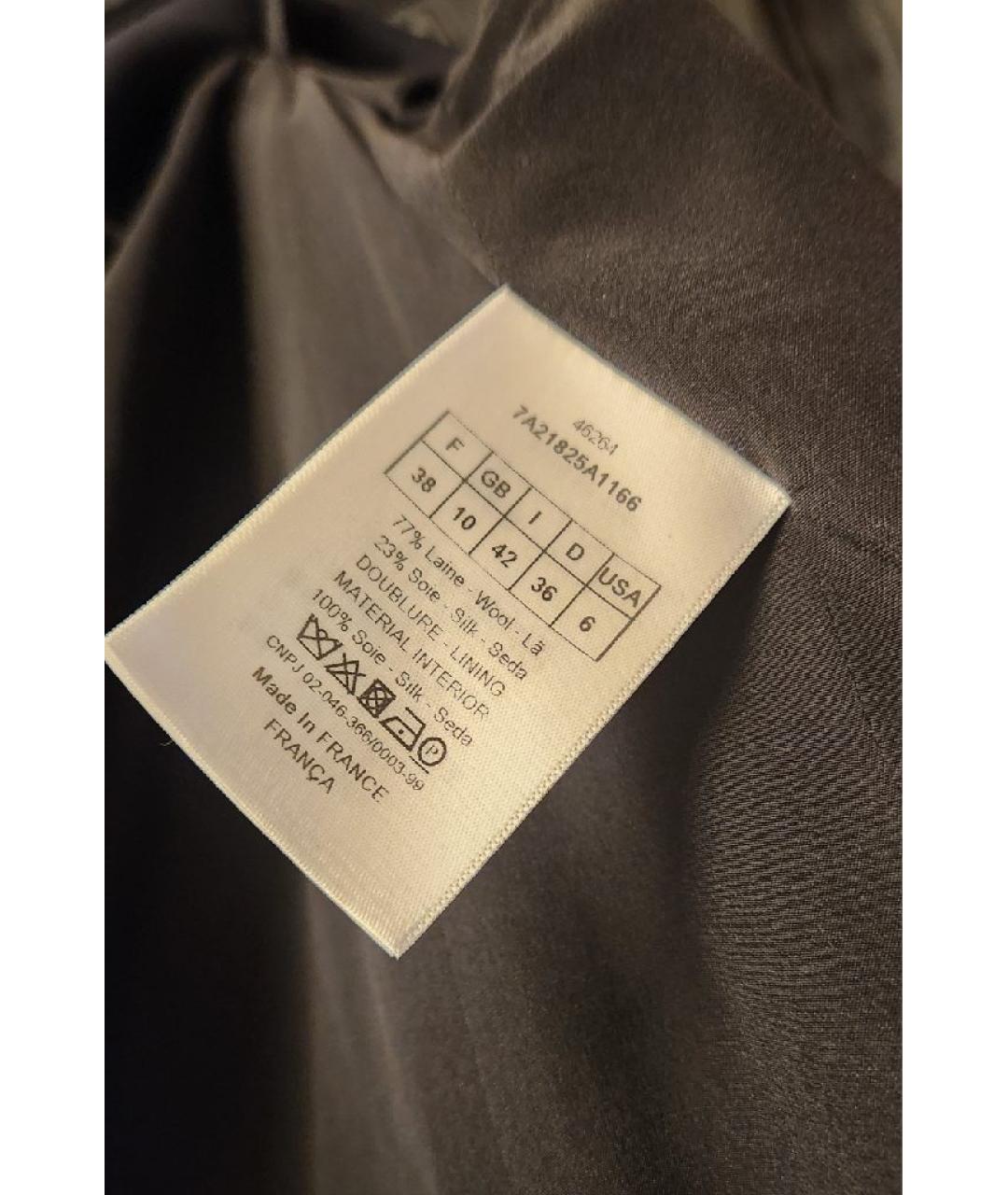 CHRISTIAN DIOR Черное шерстяное коктейльное платье, фото 4