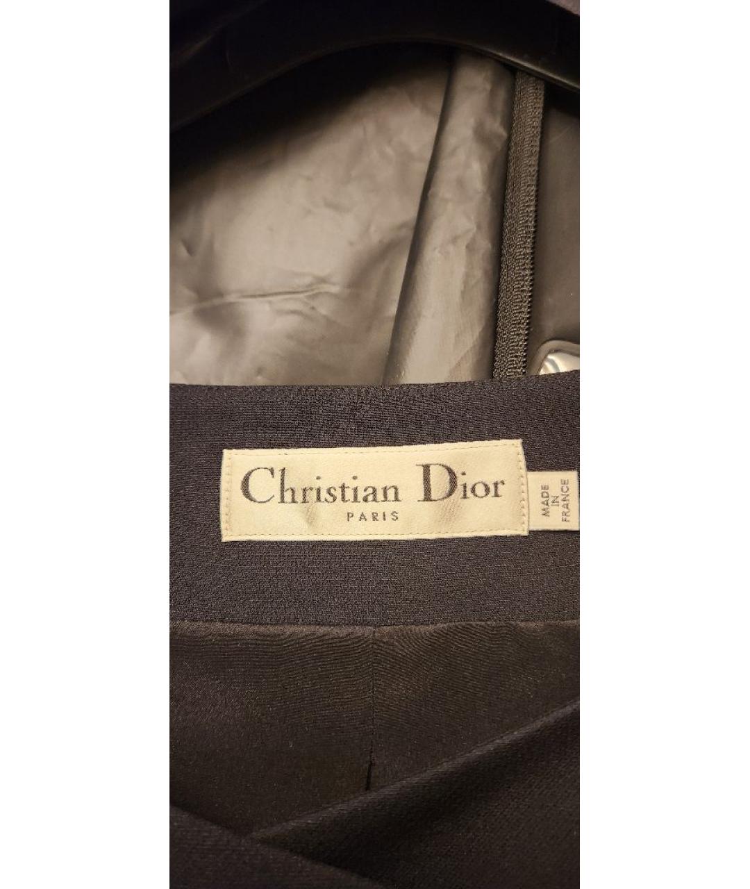 CHRISTIAN DIOR Черное шерстяное коктейльное платье, фото 3