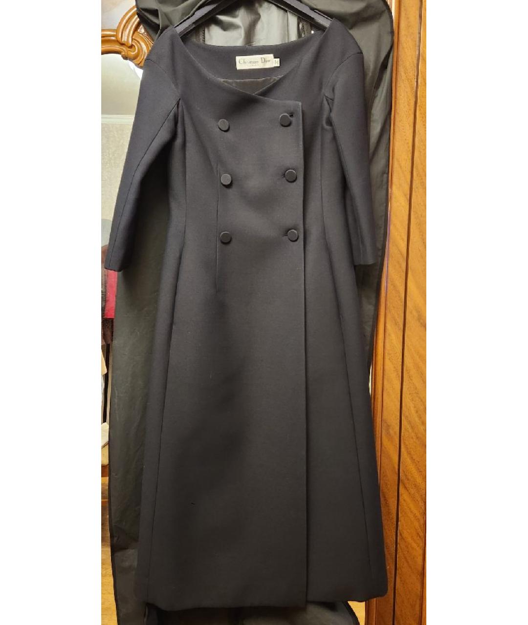 CHRISTIAN DIOR Черное шерстяное коктейльное платье, фото 7