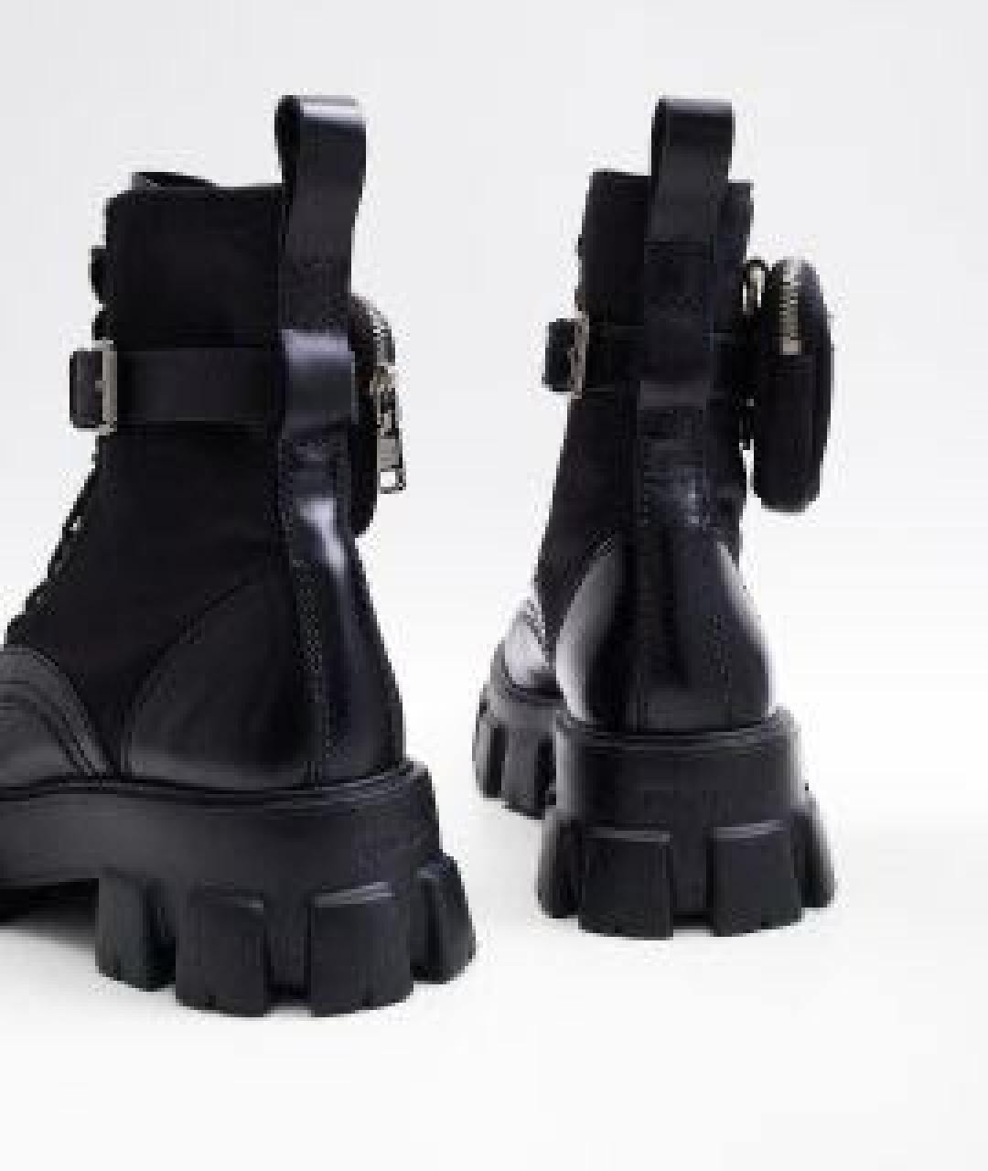 PRADA Черные кожаные ботинки, фото 4