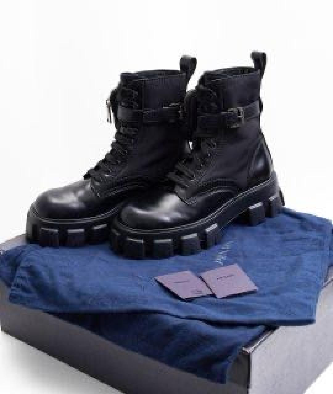 PRADA Черные кожаные ботинки, фото 6