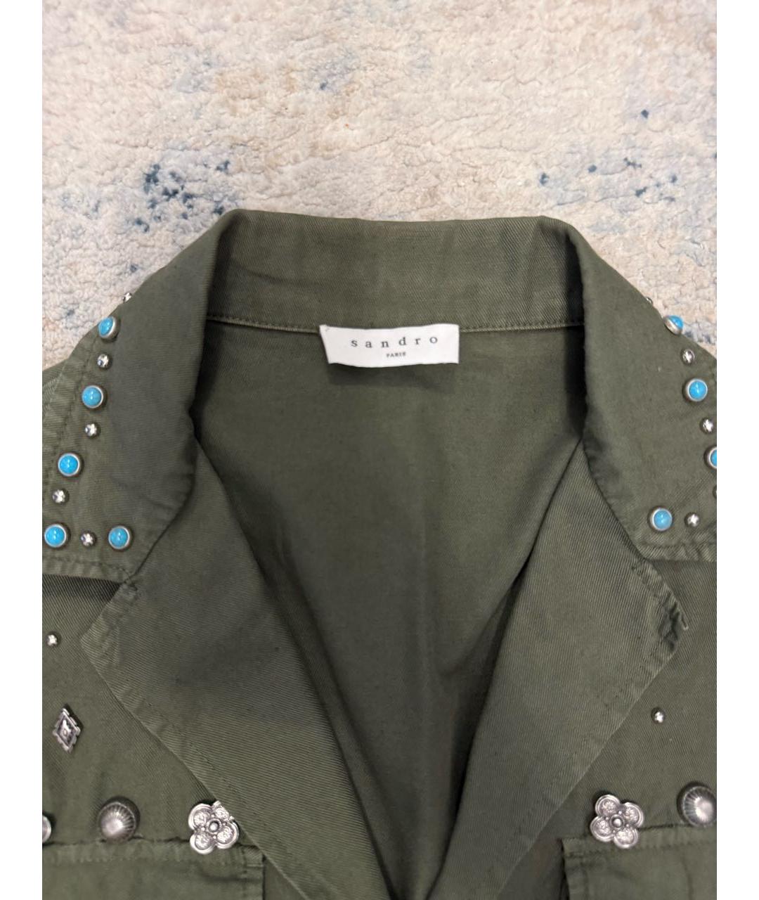 SANDRO Зеленая хлопковая рубашка, фото 4