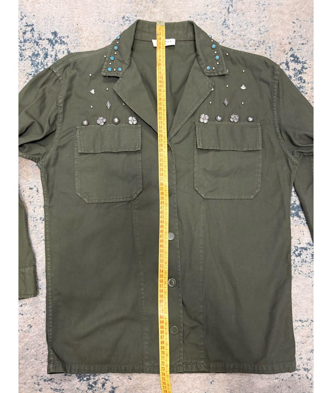 SANDRO Зеленая хлопковая рубашка, фото 7