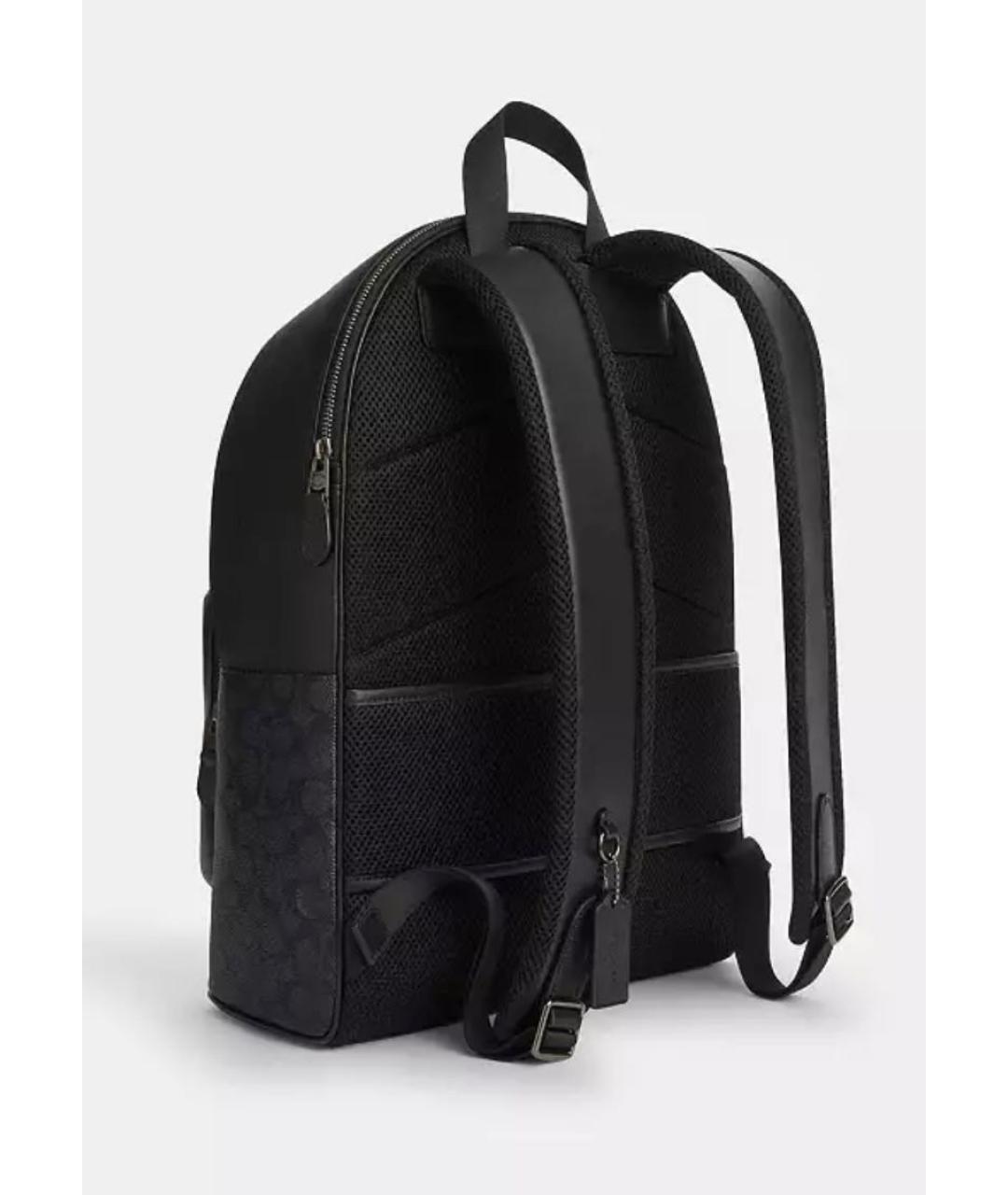 COACH Антрацитовый кожаный рюкзак, фото 2