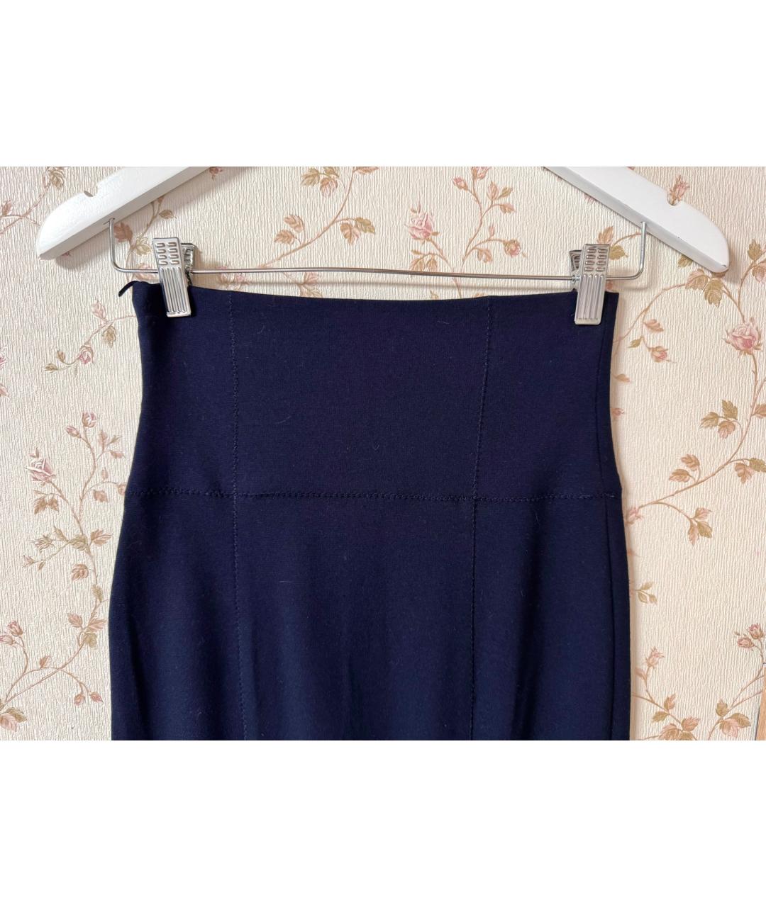 PINKO Темно-синяя вискозная юбка миди, фото 4