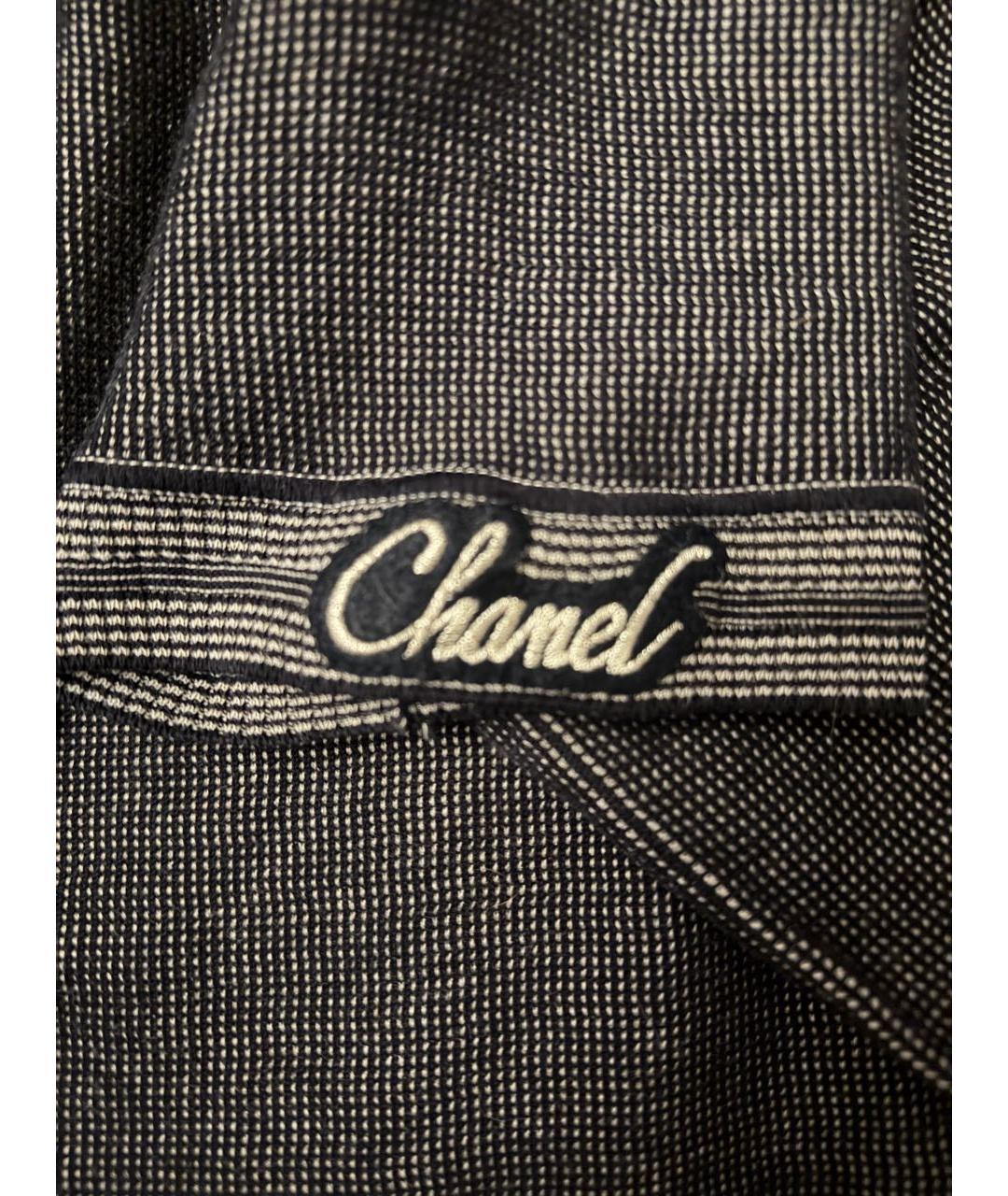 CHANEL Темно-синяя хлопковая футболка, фото 4