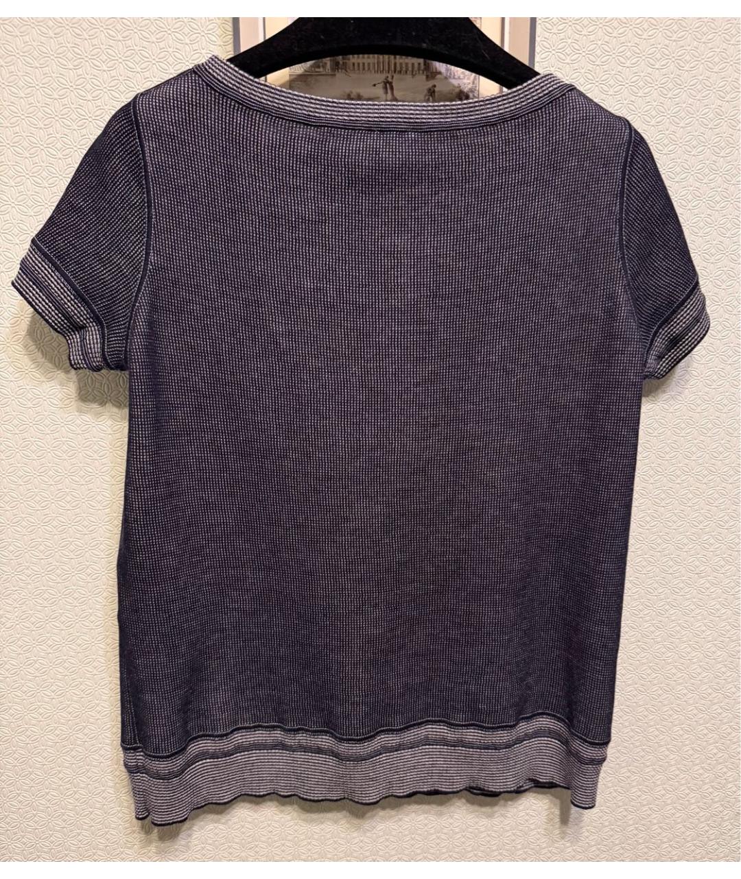 CHANEL Темно-синяя хлопковая футболка, фото 2