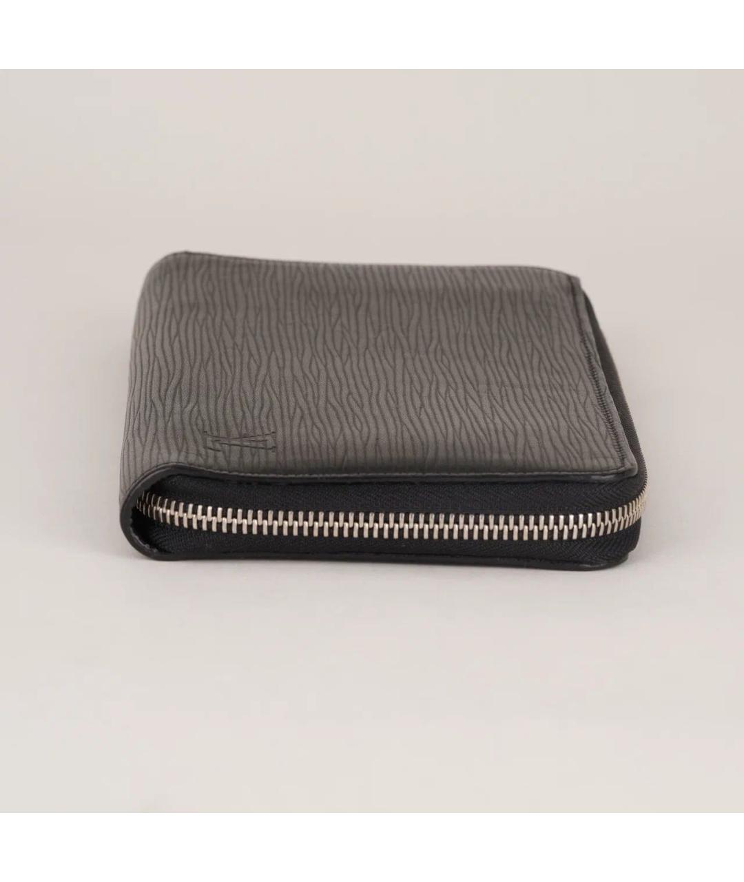 LOUIS VUITTON Черный кожаный кошелек, фото 3