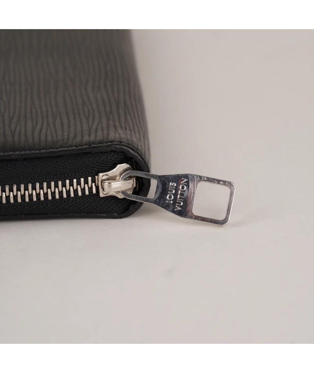 LOUIS VUITTON Черный кожаный кошелек, фото 8