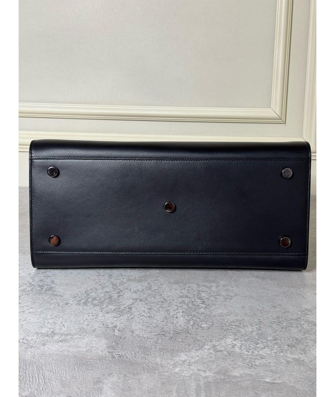 SAINT LAURENT Черная кожаная сумка с короткими ручками, фото 7
