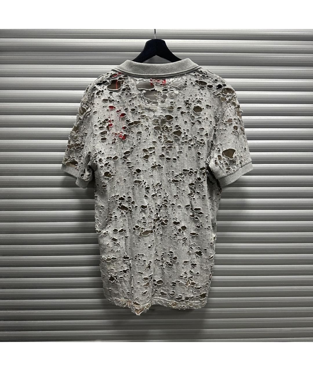 DIESEL Серое хлопко-полиэстеровое поло с коротким рукавом, фото 2