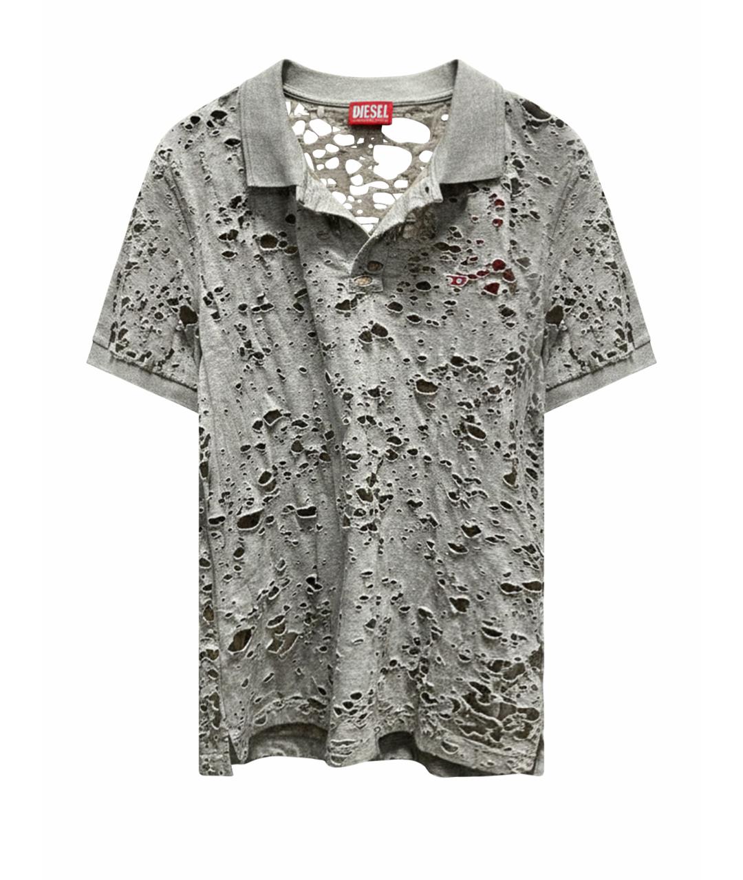 DIESEL Серое хлопко-полиэстеровое поло с коротким рукавом, фото 1