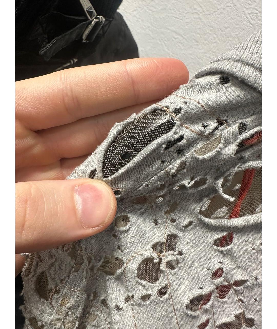 DIESEL Серое хлопко-полиэстеровое поло с коротким рукавом, фото 5