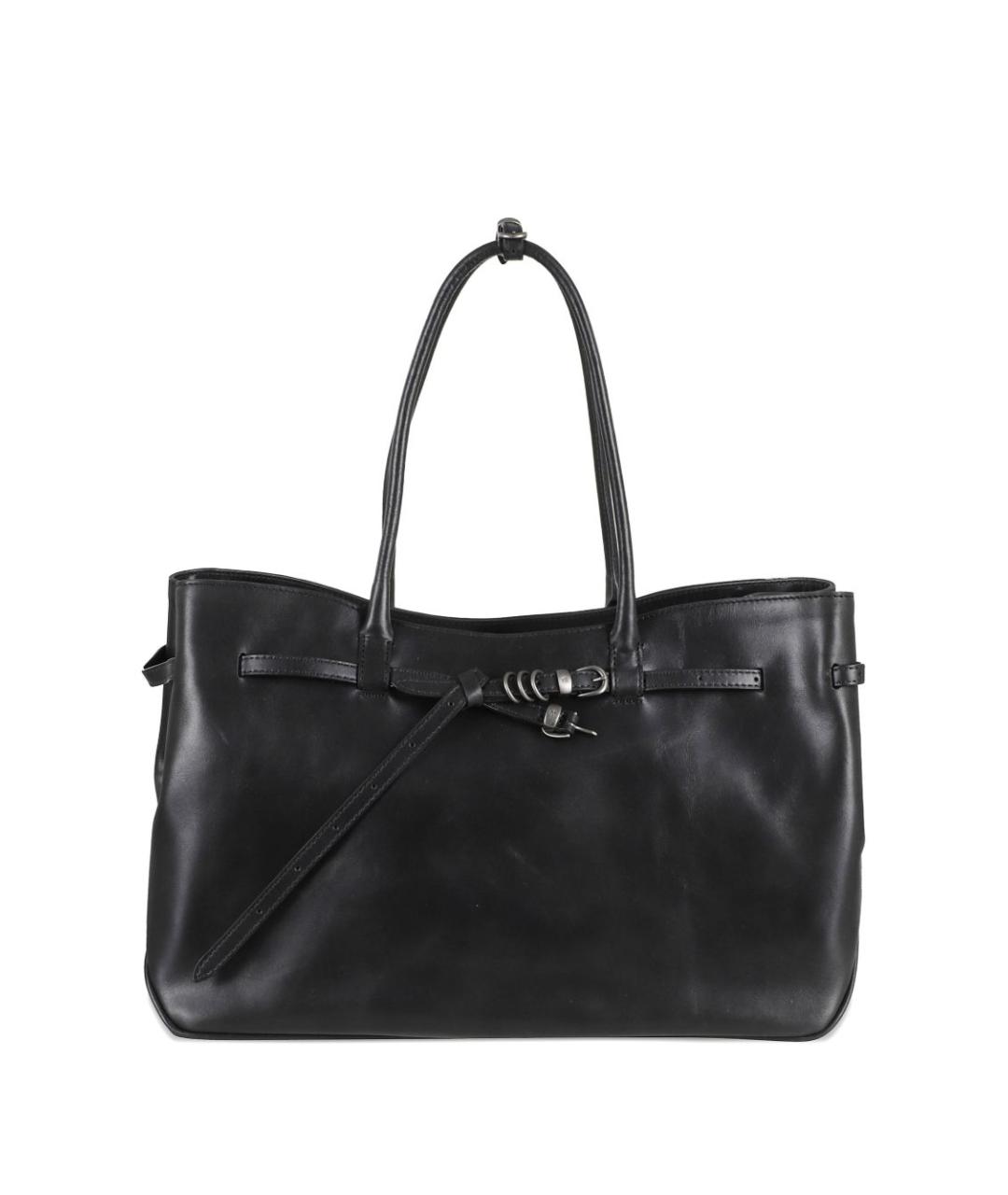 MARGESHERWOOD Черная кожаная сумка тоут, фото 1