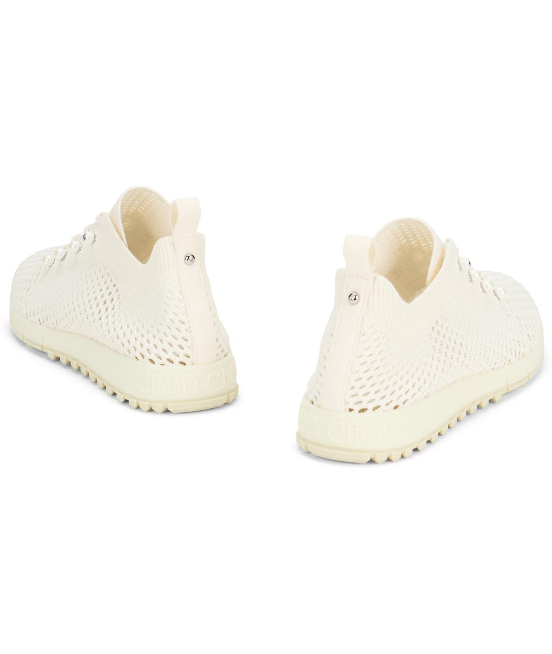 JIMMY CHOO Белые текстильные кроссовки, фото 4