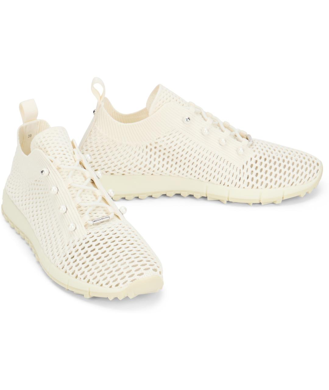 JIMMY CHOO Белые текстильные кроссовки, фото 3