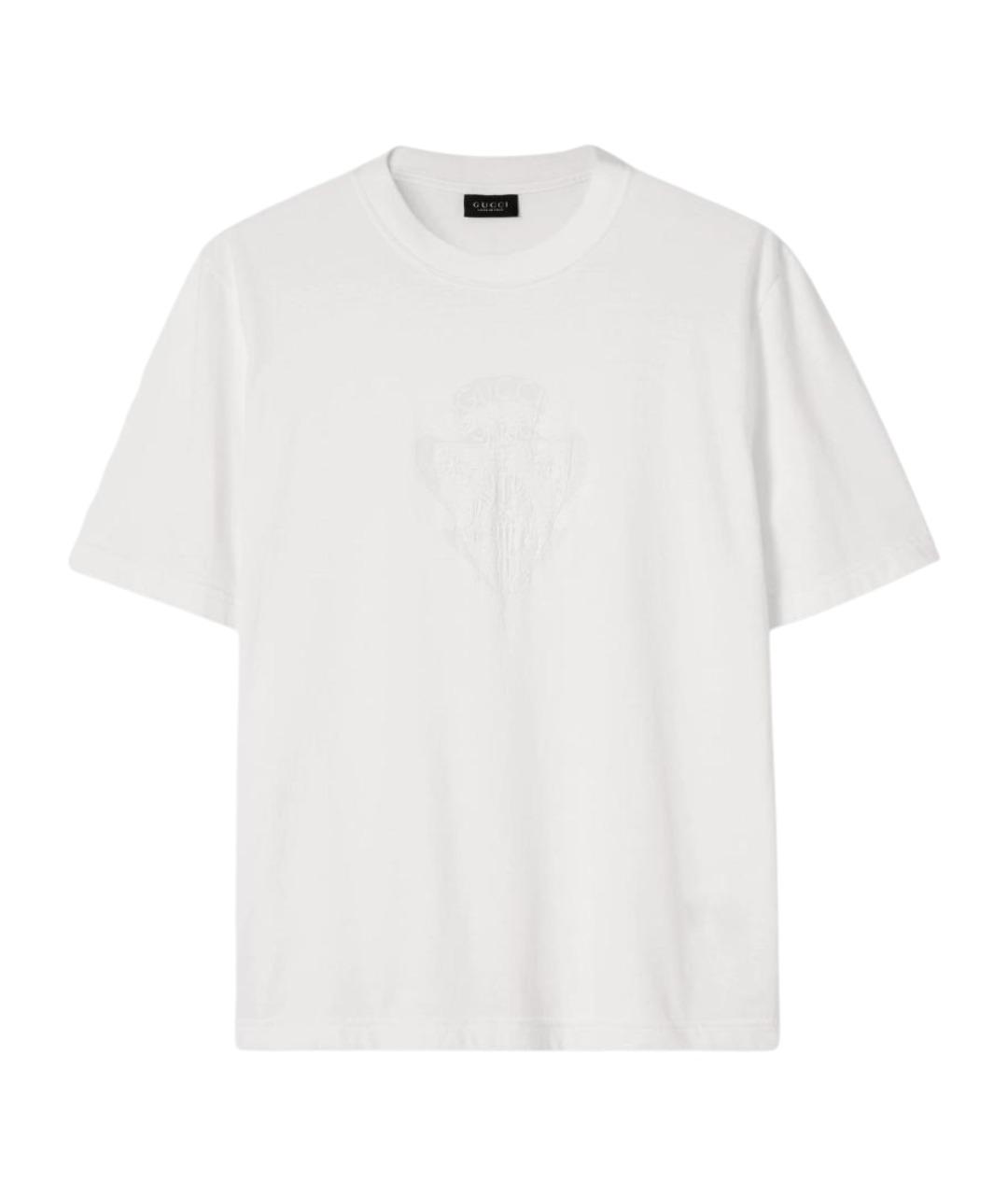 GUCCI Белая хлопко-полиэстеровая футболка, фото 1