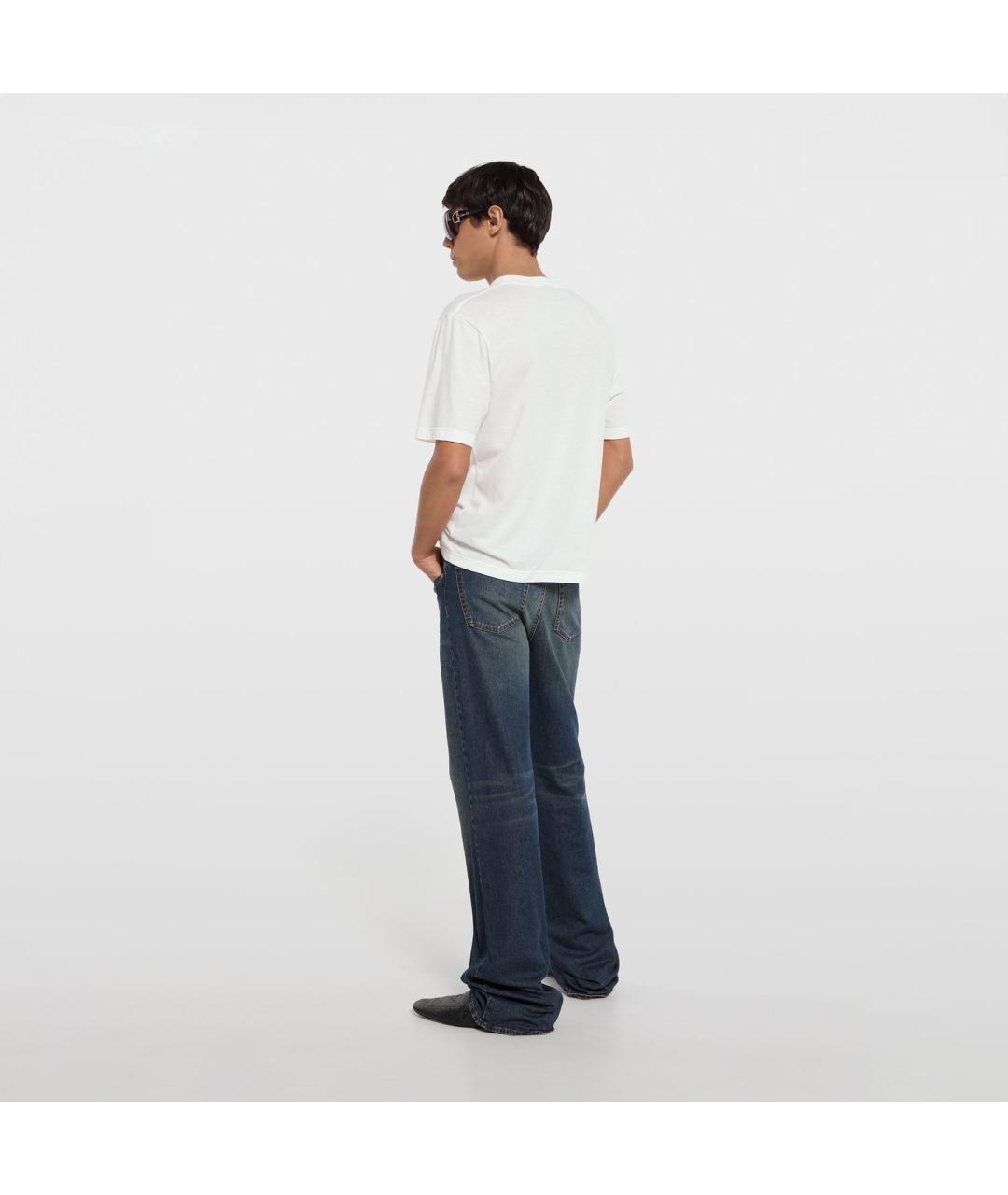 GUCCI Белая хлопко-полиэстеровая футболка, фото 4