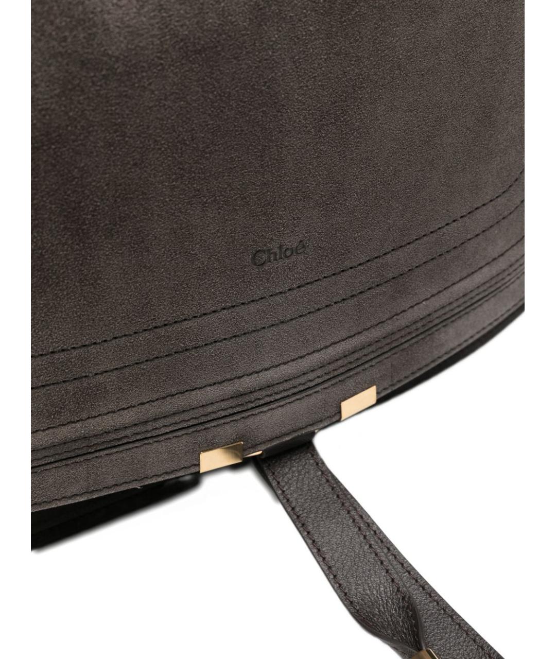 CHLOE Серая кожаная сумка с короткими ручками, фото 4