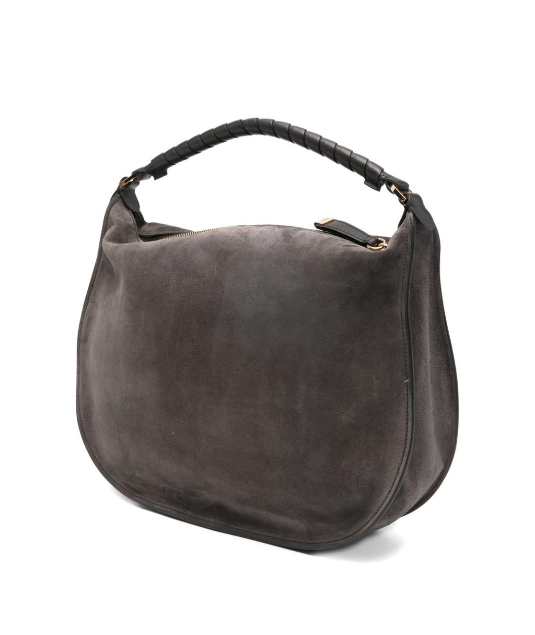 CHLOE Серая кожаная сумка с короткими ручками, фото 3
