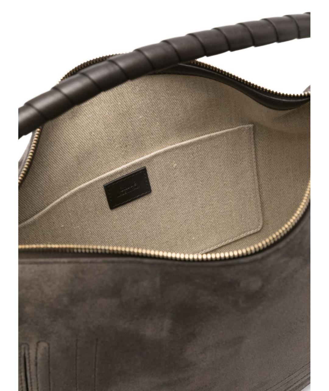 CHLOE Серая кожаная сумка с короткими ручками, фото 2