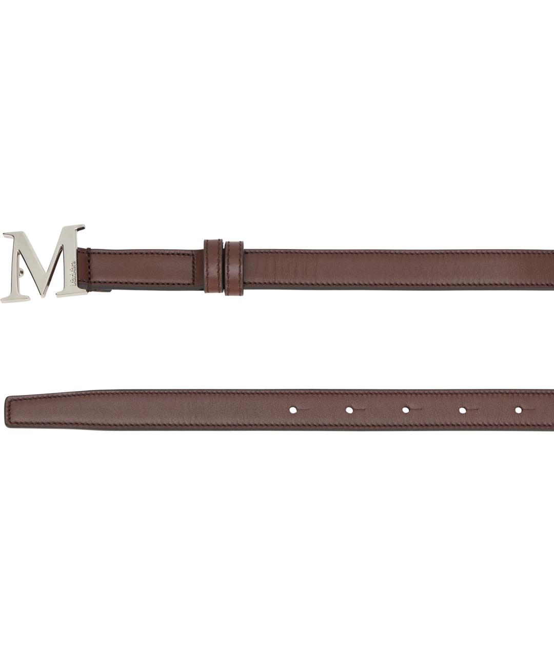 MAX MARA Коричневый кожаный ремень, фото 3