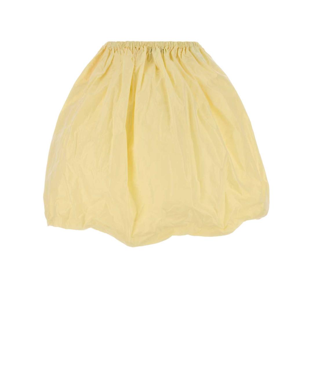 PRADA Желтая шелковая юбка мини, фото 2