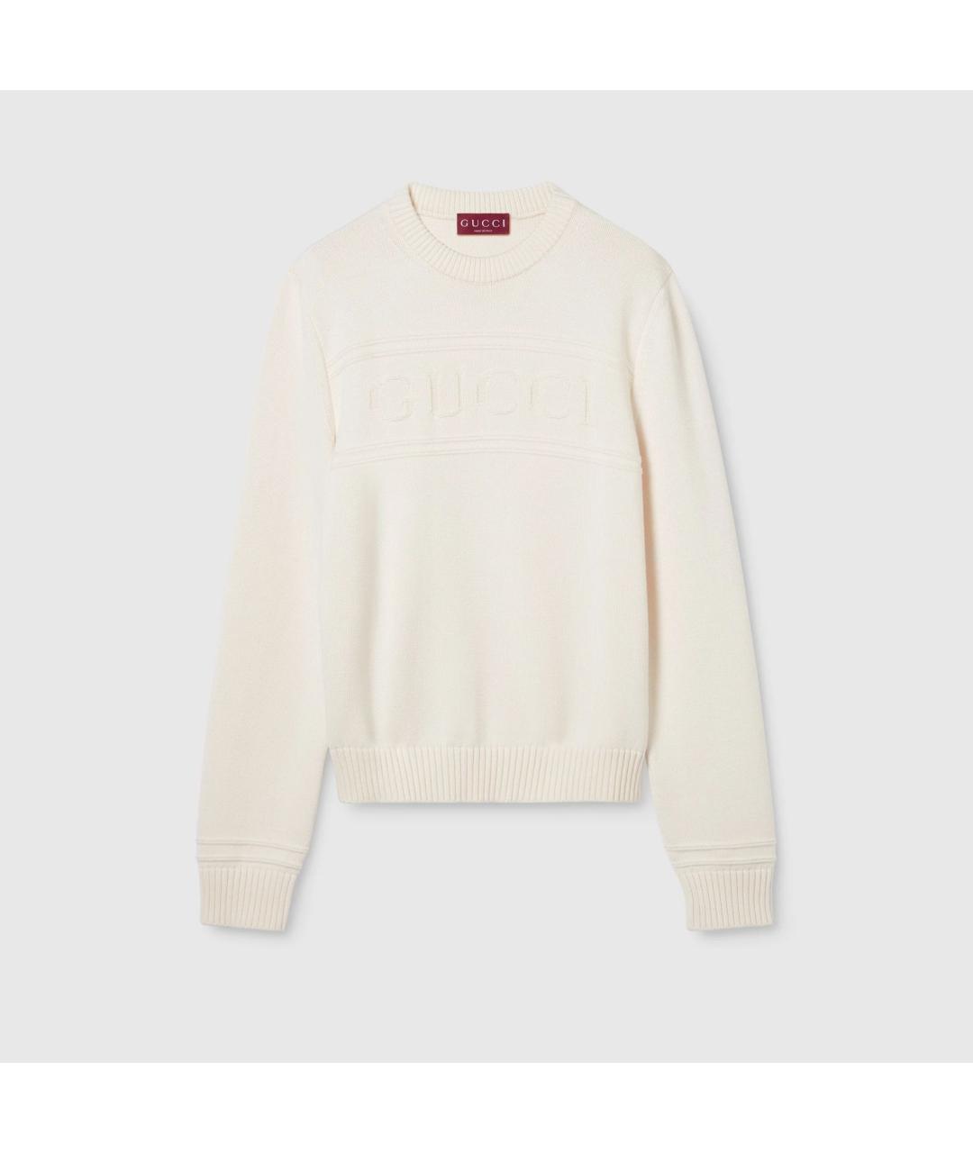 GUCCI Белый шерстяной джемпер / свитер, фото 4