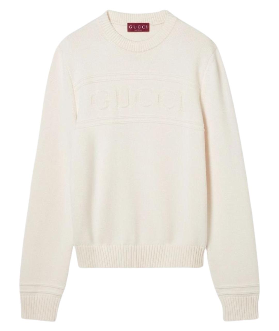 GUCCI Белый шерстяной джемпер / свитер, фото 1