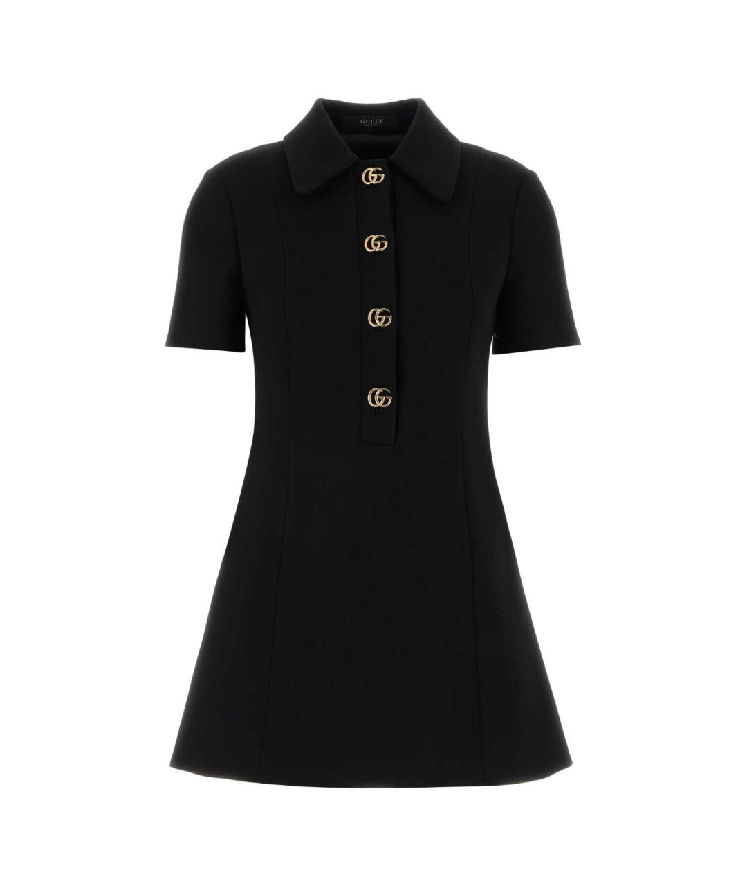 GUCCI Черное шерстяное повседневное платье, фото 1