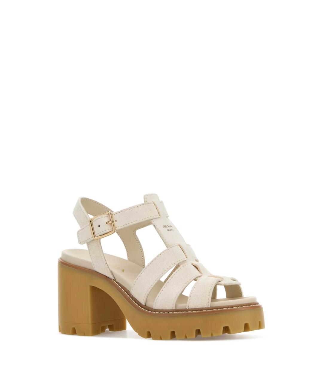 PRADA Белые кожаные босоножки, фото 2