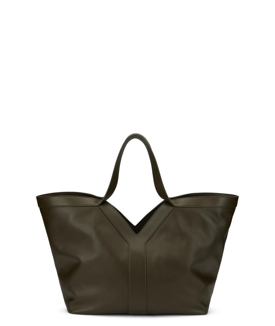 SAINT LAURENT Зеленая кожаная сумка тоут, фото 1