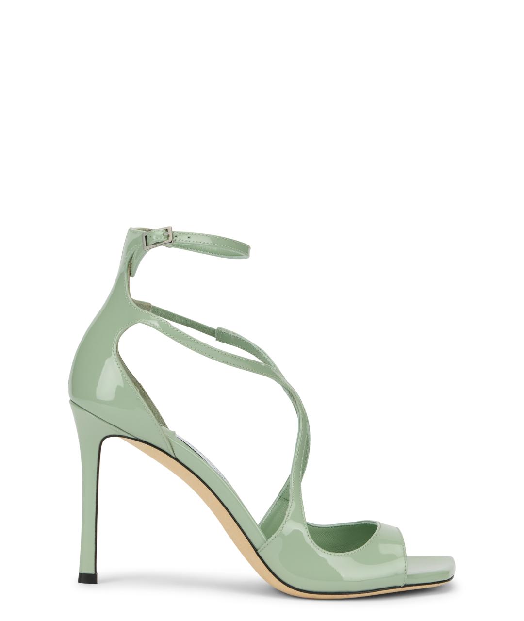 JIMMY CHOO Зеленые кожаные босоножки, фото 1