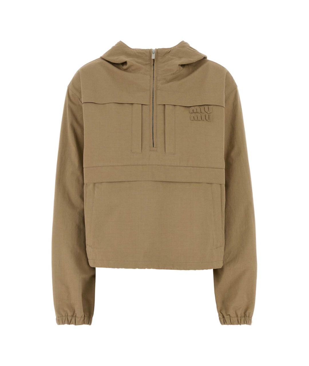 MIU MIU Бежевая полиэстеровая куртка, фото 1