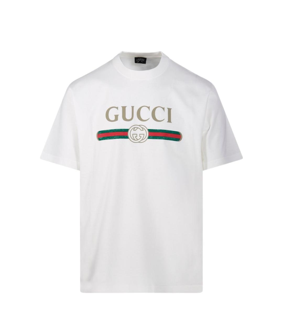 GUCCI Белая хлопковая футболка, фото 1