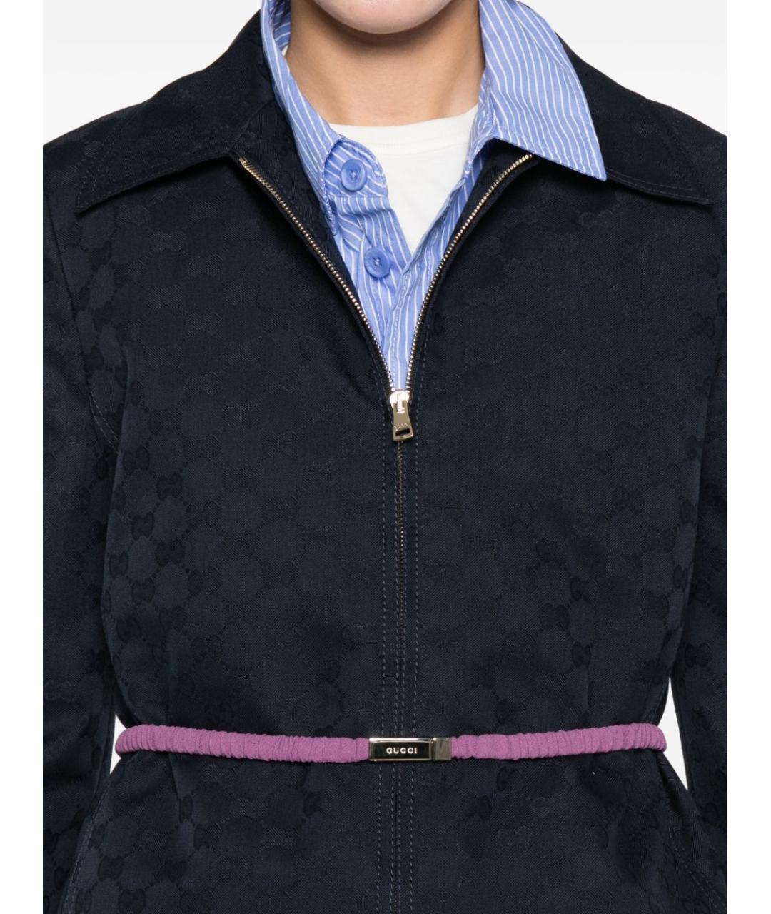 GUCCI Синяя полиэстеровая куртка, фото 2