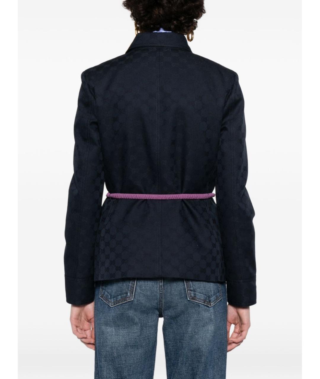 GUCCI Синяя полиэстеровая куртка, фото 4