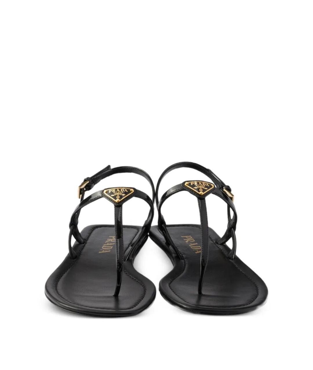 PRADA Черные кожаные сандалии, фото 4