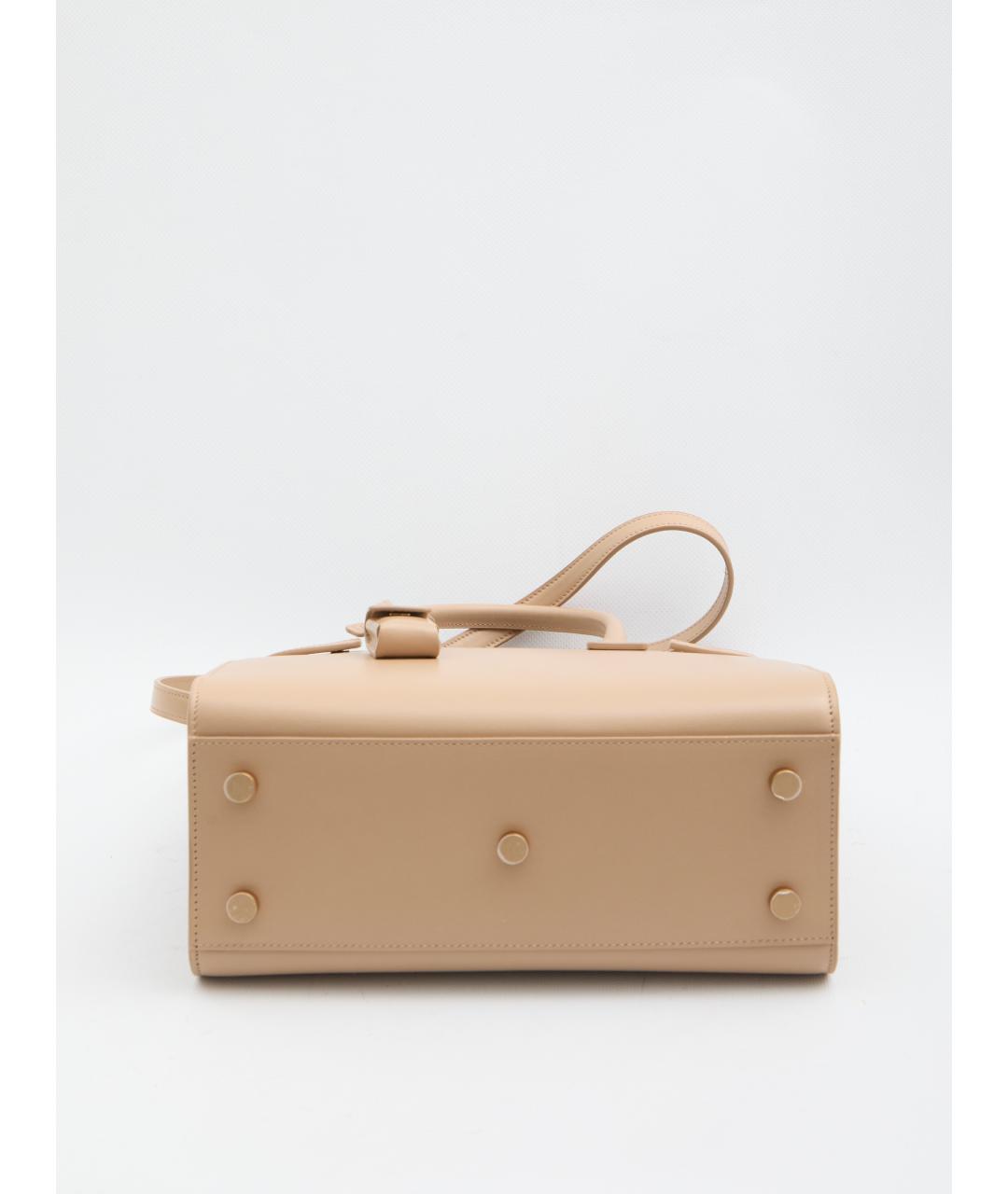 SAINT LAURENT Бежевая кожаная сумка тоут, фото 3